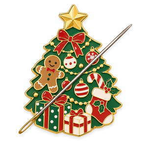 Porte-aiguilles magnétique personnalisé en émail souple, motif sapin de Noël - Product Image 1