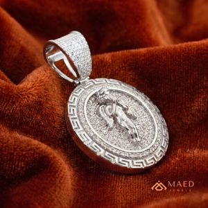 925 Silver Moissanite <b>Angel</b> Coin Pendant Necklace <b>Charm</b> with Micro Insert for Unisex Wedding Luxury Jewelry - Product Image 5