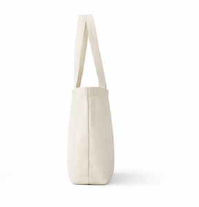 Bolsa de lona tamaño mediano con asa para el hombro, para uso diario, compras, color natural, bolsas de algodón. - Product Image 2