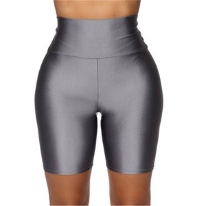 Shorts Capri pour Hommes à Taille Haute, Couleur Unie, Ceinture Élastique, Respirant, Tricoté en Spandex et Polyester, Style Sportif - Product Image 3