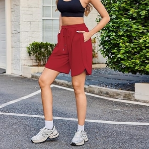 Pantalones Cortos Deportivos de Verano para Mujer, Talla Grande, Transpirables, de Algodón French Terry, con Cordón en la Cintura y Bolsillos, Diseño Casual para Descansar - Product Image 1