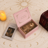 Vente en gros de cartes de tarot mystérieuses roses personnalisées, jeu de tarot pour débutants avec guide, jeu de cartes de tarot en PVC imperméable, coffret de cartes de tarot