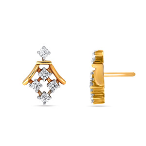 Encantadores Pendientes de Diamantes Clásicos de Oro Sólido de 14K con Brillo, Corte Brillante Redondo, Color G, Cultivados en Laboratorio, Joyería de Boda para Mujer - Product Image 3