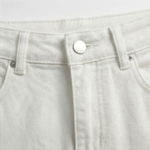 Jupe crayon mini en jean taille haute pour femme, couleur unie, style décontracté avec poches, coupe ajustée, toutes saisons, tissu tissé - Product Image 4