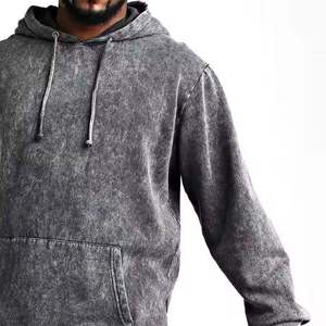 Custom High Quality Acid <b>Wash</b> Heavyweight 100% Cotton <b>Tech</b> Fleece Oversized Tracksuit Hoodie and Sweatpants Set for Men - Product Image 3