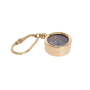 Porte-clés boussole Shubham en laiton fait main, style nautique vintage, modèle Ross London (Antique) - Product Image 3