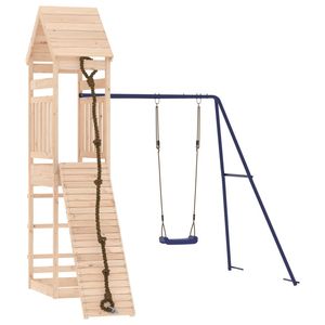 Juego de juegos infantiles de madera de pino natural para exteriores con columpios, material de polipropileno (PP) sólido y duradero - Product Image 2