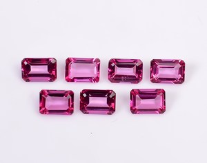 AAA Grade Natural Pink Topaz Loose Gemstone Lot 10x14mm to 12x16mm Octagon Emerald Cut Faceted Pink Topaz Stone for Jewelry - Product Image 1