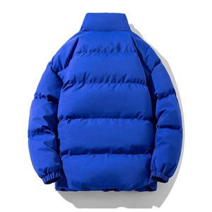 Chaqueta Bomber de Invierno para Hombre, Personalizada, Negra, Transpirable, Informal, con Cuello Alto, Acolchada de Lana, con Cierre, Tallas Grandes - Product Image 4