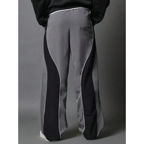 กางเกงคาร์โก้ไนลอนสีเทาและดำแบบกำหนดเองพร้อมแถบสีขาว ปรับเอวได้ ดีไซน์ทันสมัย – ขายส่งจำนวนมากจากสหรัฐอเมริกา - Product Image 5