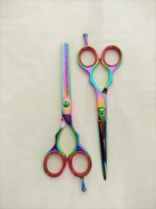 Tijeras de Barbero Profesionales de Acero Inoxidable con Logotipo Personalizado, Hoja Recta, para Diestros, No Plegables, Punta Afilada, HABI - Product Image 3