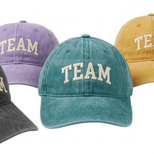 Gorra de Béisbol para Padres e Hijos, Bordado 3D, Denim Lavado, Cómoda, Protección Solar, Transpirable, con Logotipo Personalizado - Product Image 1