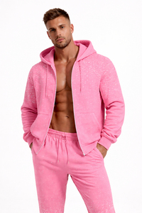 Conjunto Deportivo de 2 Piezas para Adultos con Estampado de Puntos Rosas, Sudadera con Capucha y Cordón Ajustable, Pantalones Casuales de Manga Larga, Transpirable y Ligero para Invierno - Product Image 3