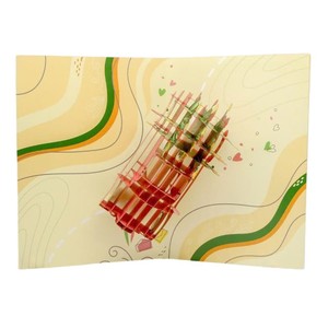 Handmade Origami <b>Paper</b> 3D Pop-Up Truck Flower Greeting Card - Product Image 4