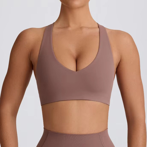 Soutien-gorge de sport sans couture pour femme, sans armatures, dos nageur, coupe courte - Product Image 4