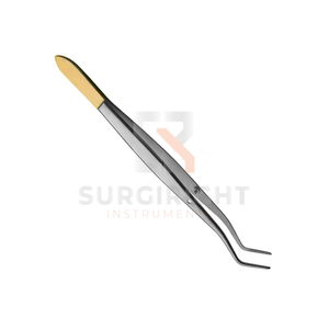 Pinzas dentales Meriam de acero inoxidable, con mango liso, curvadas y dentadas, para apósitos de algodón, OEM, quirúrgicas, CE - Product Image 5