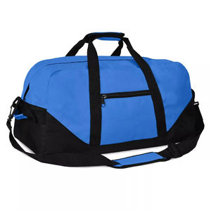 Blue Oxford Polyester Sport <b>Duffel</b> <b>Bag</b> with Black Trim Zipper Closure Durable Eco-Friendly Lightweight Fitness Travel Gym - Product Image 5