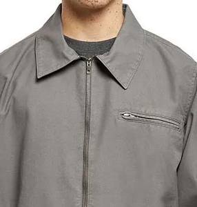 Veste de travail décontractée en jean avec logo personnalisé pour hommes, col rabattu, fermeture éclair, style ouvrier vintage, respirante et coupe-vent, hiver - Product Image 6