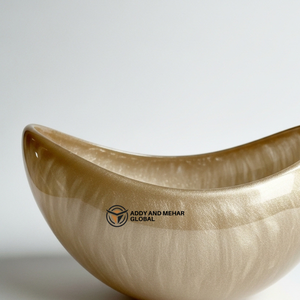 ชามเสิร์ฟทรงโค้งสีทองทันสมัย – ชามผลไม้และสลัดดีไซน์หรูหราแบบอสมมาตรสำหรับโต๊ะอาหาร ห้องครัว และบ้านหรู - Product Image 3