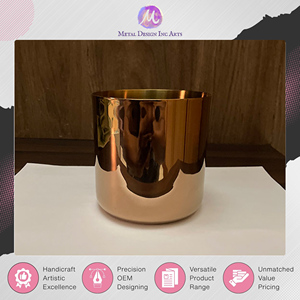 Highly in Demand Best Quality Stainless Steel Rose Gold Plated Candle Jar Container for Soy <b>Wax</b> Candle Making from Indian Seller - Product Image 2