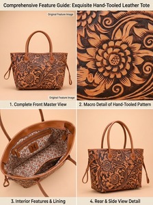 Floral <b>Canvas</b> Tote Bag Women's <b>Shopper</b> Handbag Chic Pattern Shoulder Travel Bag - Product Image 3