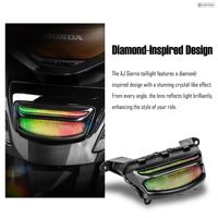 Accessoires Giorno+ 125 : Clignotant LED avant RVB à changement de couleur, personnalisé AJ, avec éclairage dynamique à 2 lentilles