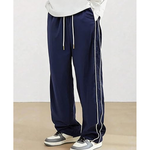 Nouveau Pantalon de Jogging Homme Tendance Streetwear, Pantalon de Sport Décontracté Rayé Superposé, Coupe Ample Droite à Jambes Larges 2025 - Product Image 3