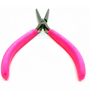 Alicates de boca plana de acero inoxidable de 7 pulgadas duraderos para extensiones de cabello, con mango rosa y aguja de bucle, herramientas de salón de alto rendimiento - Product Image 3