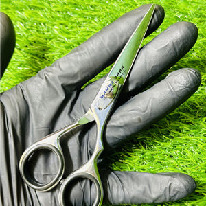 Stainless Steel Barber Scissors with <b>Mirror</b> Polish Finish Ultra Sharp Blade Tips and <b>Thinning</b> Feature Professional Hair Cutting - Product Image 2