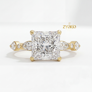 925 Silver Zircon Oval Cut 2.5 Ct Claw Setting Engagement <b>Ring</b> Three Stone Side Pear Shape Luxury Bridal Wedding <b>Ring</b> Party - Product Image 6