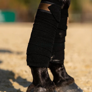 <b>Black</b> Horse Leg Wraps With Gold Stripe Nonwoven <b>Felt</b> Bandages For Equine Use Horse leg protection Equine bandages gold - Product Image 6