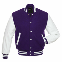 Veste universitaire pour homme avec manches boutonnées, vêtement d'hiver unisexe, coupe classique, imprimé en relief, en cuir de vache réversible