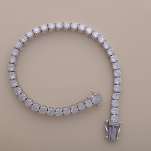 สร้อยข้อมือเพชรทรงกลม 7.09 กะรัต เพาะเลี้ยงในห้องปฏิบัติการ ตัวเรือนทองคำขาว/โรสโกลด์/เหลือง 18K เครื่องประดับชั้นดี - Product Image 1