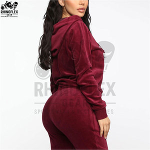 Women's Tracksuit <b>Velvet</b> Hooded Cardigan <b>Jacket</b> Flared Pants Jogger Sweatpants 2 Piece Set For Women - Product Image 2