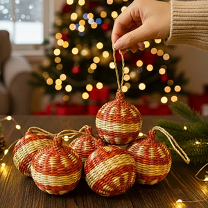 Bolas de Seagrass Tejidas a Mano de Alta Calidad, Impermeables y Ecológicas, Adornos Colgantes para Árbol de Navidad, Artesanía Vietnamita - Product Image 5