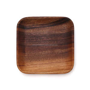 Platos y platos de madera de estilo rústico, diseño natural sostenible, duradero y atemporal para una cena y servicio seguros - Product Image 4