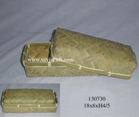 Keranjang Penyimpanan Lipat Ramah Lingkungan dari Bambu Tenun Tangan Savicraft Vietnam Terlaris, Organizer Rumah, Nampan Hadiah