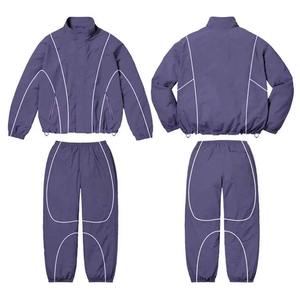 Conjunto de Chaqueta y Pantalones Cortavientos Impermeables con Capucha, Ligero, para Hombre y Mujer, para Correr, Gimnasio, Estilo Urbano, 100% Nailon - Product Image 2