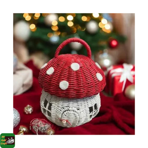 Ornements de Noël en rotin faits à la main, décorations rustiques en fibres naturelles pour les sapins de Noël et les présentoirs de fin d'année, Vietnam - Product Image 1
