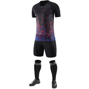Conjunto de Uniforme de Fútbol Sublimado Personalizado, Camiseta con Cuello en V para Hombre, Manga Corta, Absorbe la Humedad, Uniforme de Fútbol con Color Degradado, Corte Atlético - Product Image 1