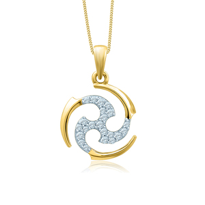 Collier pendentif élégant plaqué or triple spirale avec diamants de laboratoire et design en cristal étincelant pour femme - Product Image 1