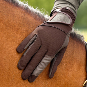 Gants d'équitation antidérapants en cuir synthétique, dos en tissu Soft Shell, pour toutes les saisons - Product Image 5