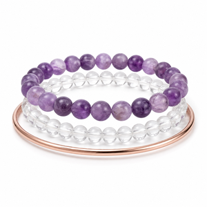 Moss Agate & Natural Wood Beaded Unisex <b>Stacking</b> <b>Bracelet</b> Set for Religious & Gift Occasions - Product Image 3