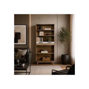 Home Office Wooden Bookcase With Open Shelves Two Drawers <b>Display</b> <b>Cabinet</b> Nordic Style OEM ODM Furniture Factory - Product Image 1