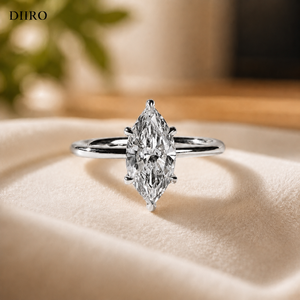 Anillo de Compromiso de Moissanita de Seis Puntas con Forma de Marquesa, Anillo de Aniversario con Diamantes, Chapado en Oro Amarillo, Anillo de Propuesta de Matrimonio - Product Image 6