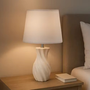 Lamp Solid Wood <b>Table</b> Lamp for Bedroom Living Room Home Office Lighting with Natural Finish Modern Interior Design Wooden - Product Image 1