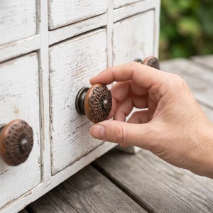 Traditional Bronze Round Cabinet <b>Knob</b> With Filigree Design For Drawer Storage Closet Furniture Handle Durable - Product Image 2