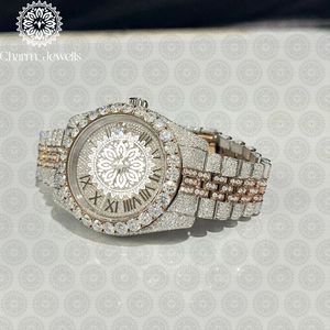 Montre de luxe pour homme Charm, boîtier de 40 mm, mouvement mécanique analogique, bracelet en acier inoxydable serti de diamants, cadran en verre lumineux, automatique - Product Image 2