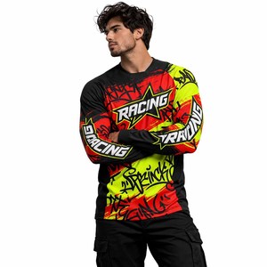 เสื้อเจอร์ซีย์จักรยานเสือภูเขาแขนยาวสำหรับผู้ชายขายส่ง  ชุดขี่จักรยานแบบกำหนดเองได้ เสื้อเจอร์ซีย์ดาวน์ฮิลล์ Mtb - Product Image 3