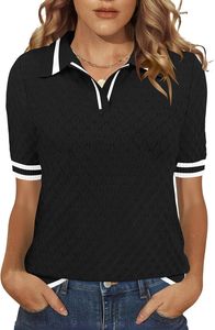 Camiseta de Manga Corta de Punto Sólido para Mujer, Corte Regular, Color Personalizado, Ribete Transpirable de Secado Rápido, 160g Poliéster OEM - Product Image 2